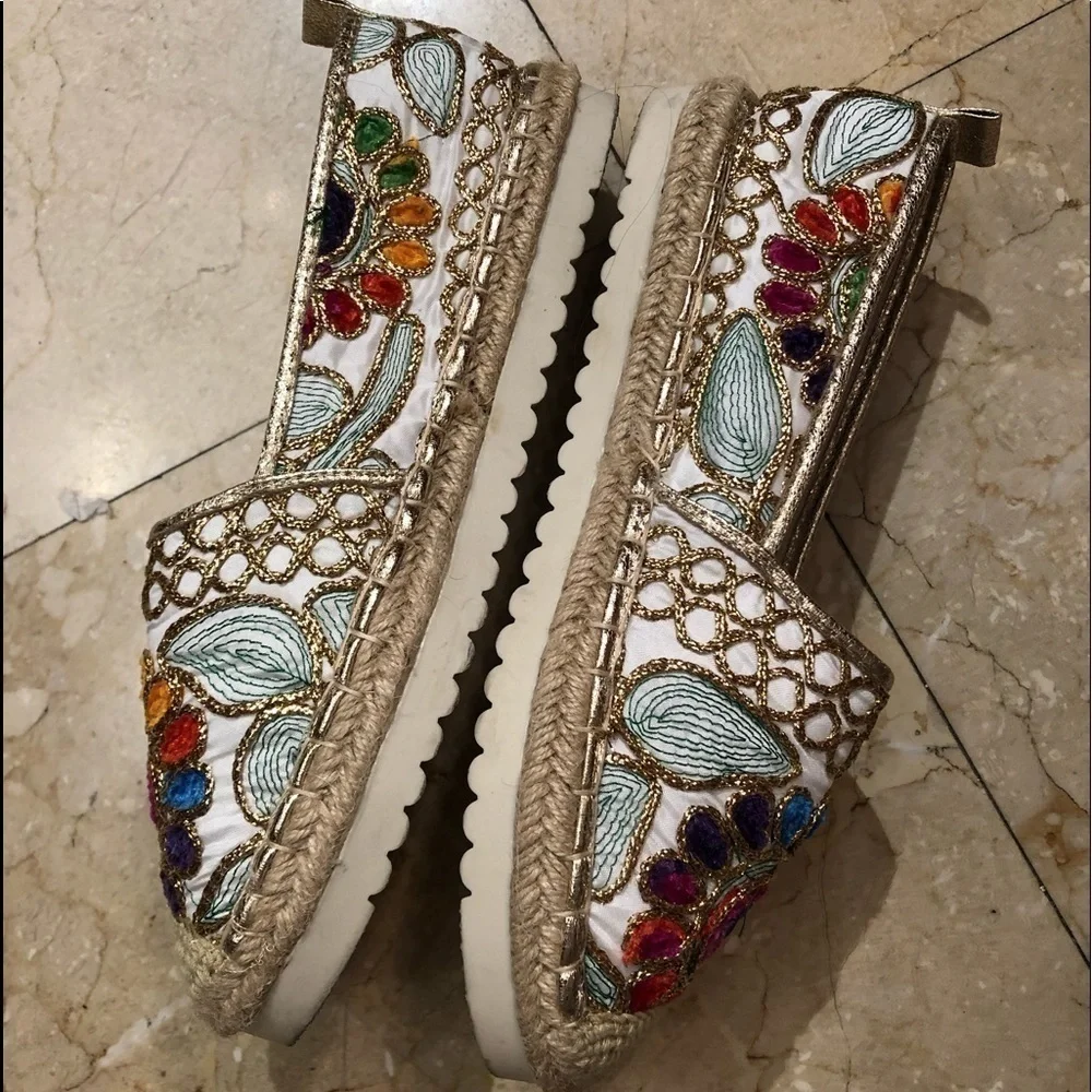 Patrizia By Spring Step Embroidered Espadrilles Size 38